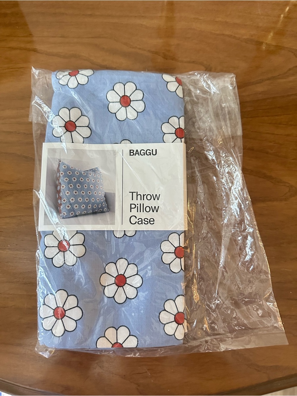 BAGGU Blue Daisy Throw Pillow Case